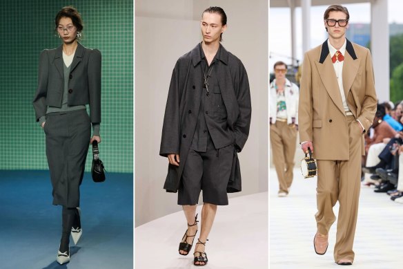 The geek, the matching set and the colour by Shushu/Tong (left), Lemaire and Amiri.