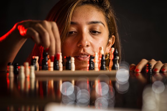 Honsa Eqbal, founder of Melbourne’s mschess club, a monthly chess club exclusively for women, LGBTQIA+ and non-binary people. 