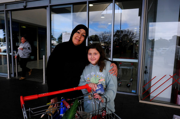 Altona Meadows residents Houda Elbadwr and nine-year-old Amar Osman.