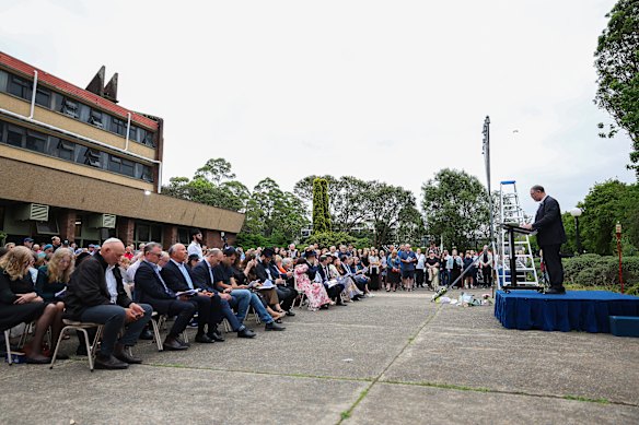 Jewish community members at  “Unite with Light” at St Ives in Sydney on Tuesday.