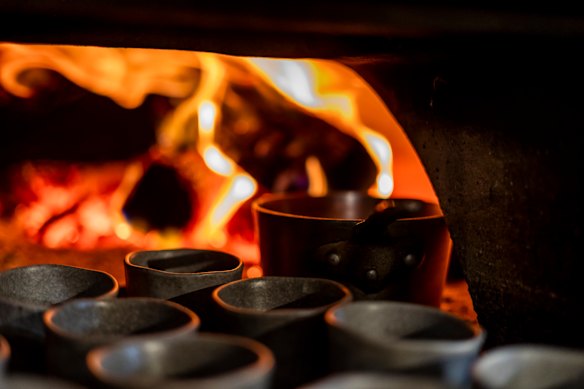 The wood-fired oven is a key part of Flour & Fire’s cooking.