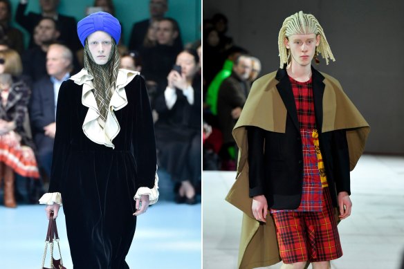 Cultural appropriations complaints. Gucci’s turbans from their autumn 2018 show and Commes des Garcons braided wigs from their autumn 2020 menswear show were heavily criticised.