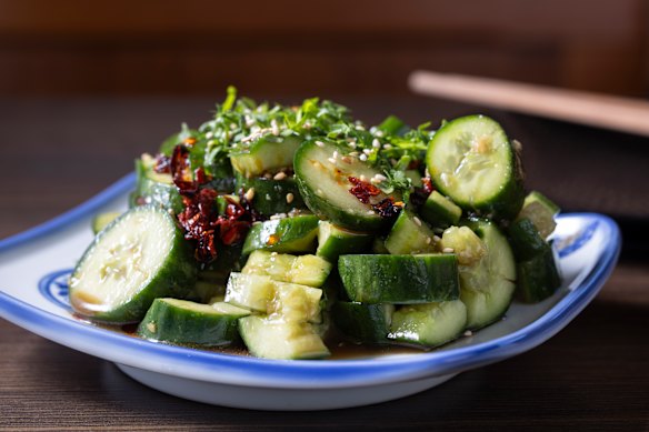 Smashed cucumber salad.