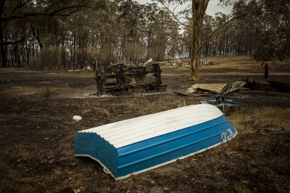 Fire damage viewed from the farming hamlet of Wairewa.