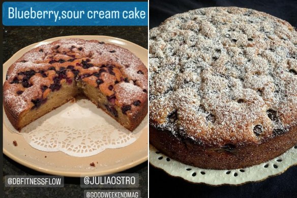 Julia Busuttil Nishimura’s blueberry sour cream cake [May 27].