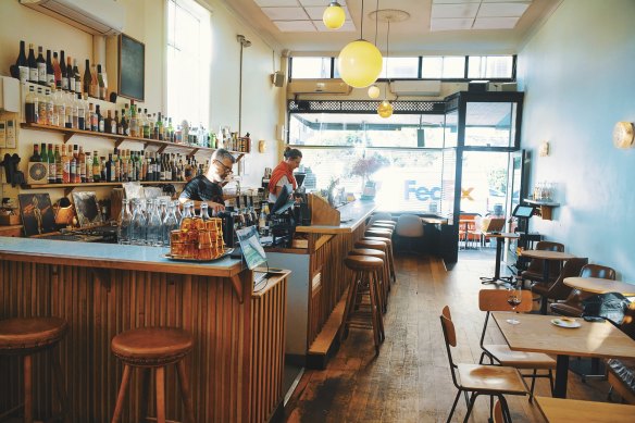 Amarillo’s front bar boasts high ceilings and lots of natural light.