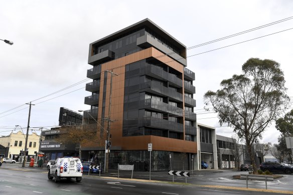 The Isola apartment building on Burnley Street in Richmond has now been locked down due to a positive case.