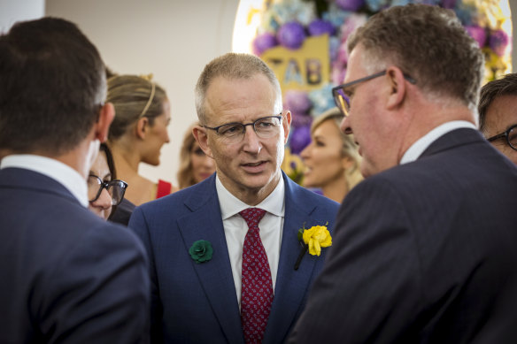 Those were the days: Liberal MP Paul Fletcher in the Tabcorp marquee in 2019.