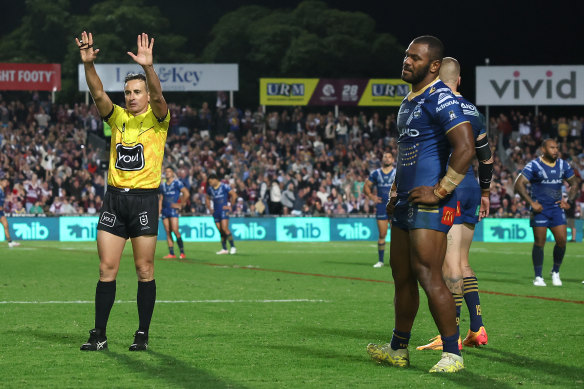 Maika Sivo is sent to the sin bin minutes after scoring a hat trick.