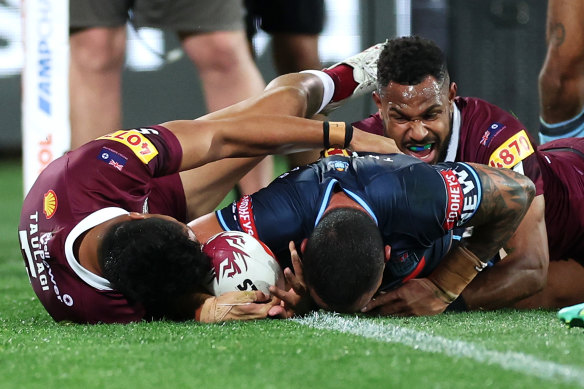 Tyson Frizell’s contentious no-try in Adelaide.