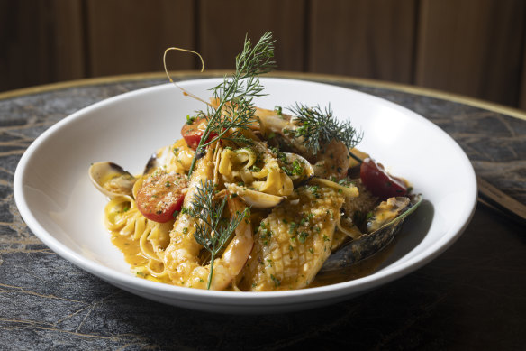 Seafood linguine.