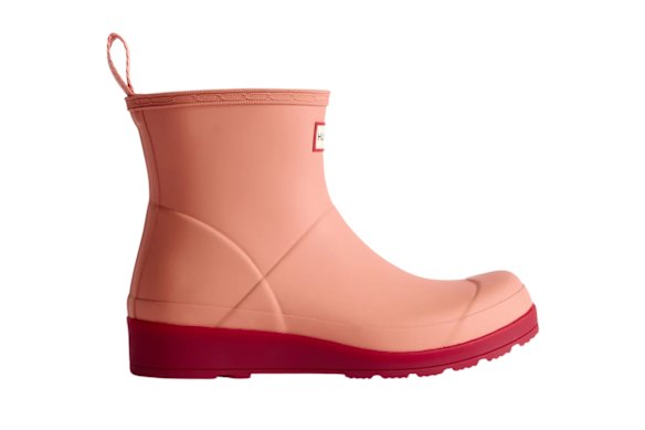 “Play” short boots in terracotta, $200.