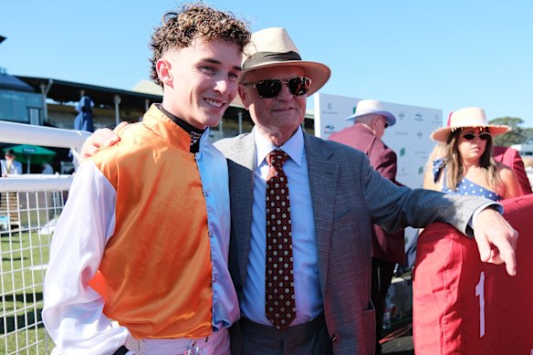 Jockey Zac Lloyd and trainer David Payne.