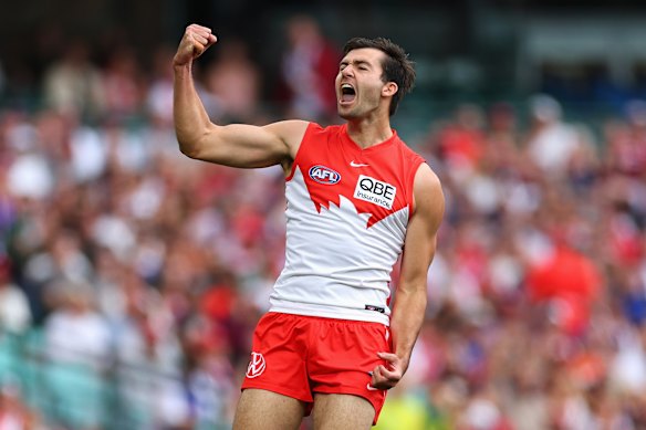Logan McDonald celebrating at the SCG