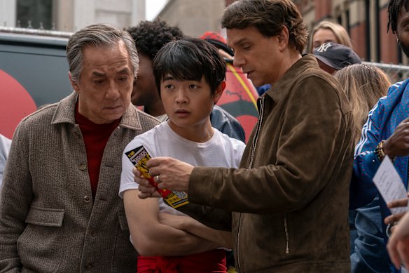 Jackie Chan, Ben Wang and Ralph Macchio in Karate Kid: Legends.