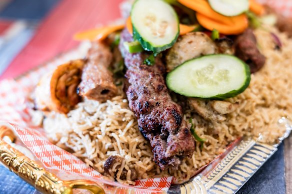 The qalander stars meats roasted in the tandoor oven and pulao rice.