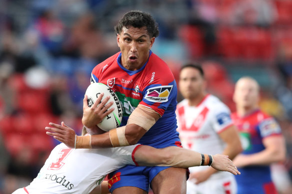 Jacob Saifiti joined brother Daniel on the Knights scoresheet in the second half.