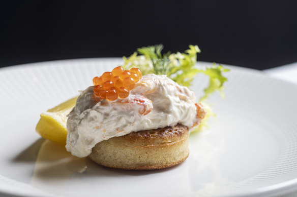 Crab crumpet.