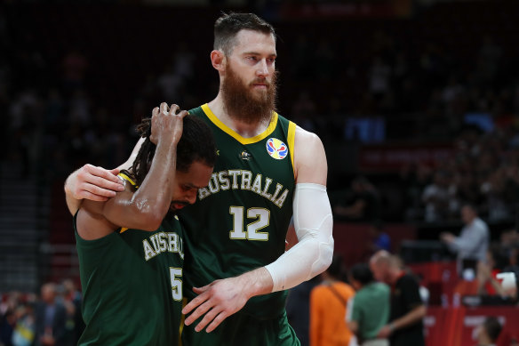 Aron Baynes suffered a serious injury during the Olympics last year.