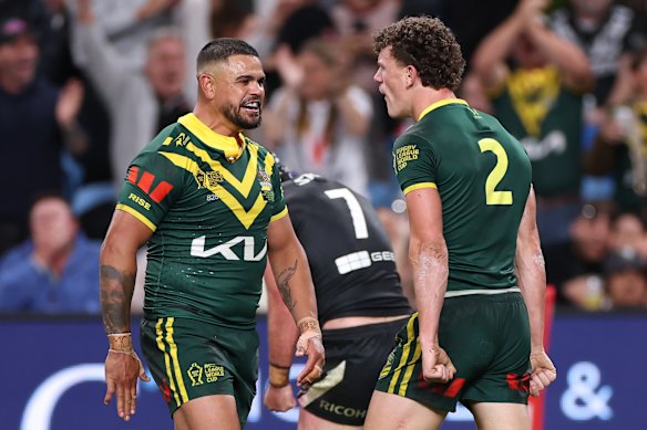Latrell Mitchell and Jack Bostock helped the Kangaroos to a narrow win over New Zealand.