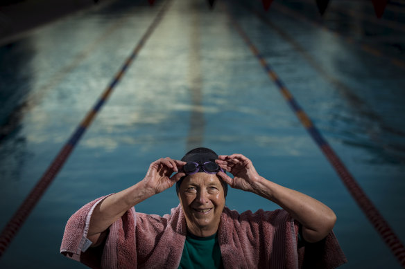 Mary Draper hasn't let coronavirus lockdown stop her from swimming.