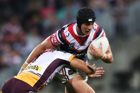 Joseph Suaalii in action against the Brisbane Broncos.