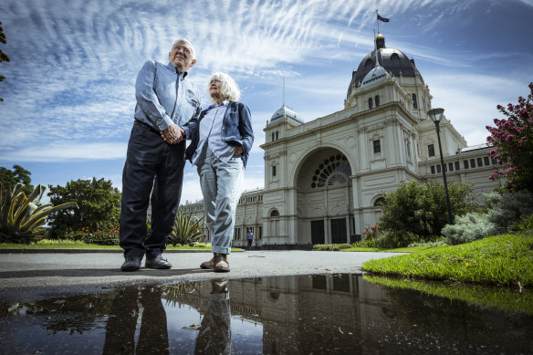 Stan Capp and Pam Lyons are concerned about development around the Royal Exhibition Building.