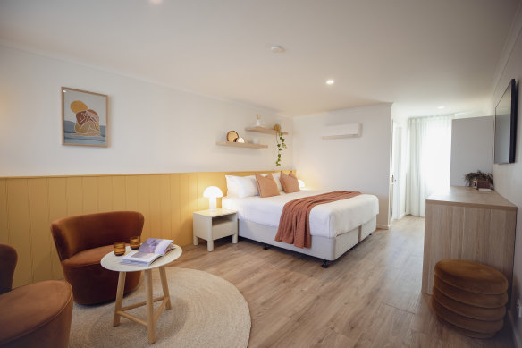 One of the refurbished rooms in what was once the Lightkeeper’s Inn (Sunnymead is the name of a nearby beach).