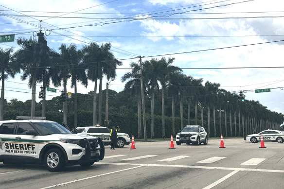 Sheriff vehicles near Trump International golf club.