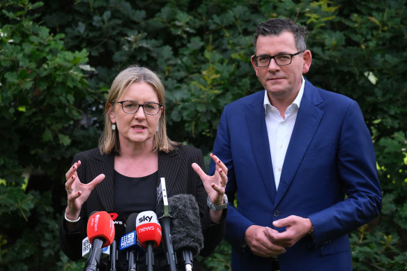 Allan and then-premier Daniel Andrews in Melbourne in November 2022.