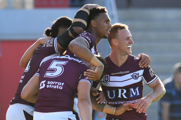 Jason Saab also had a double as Manly kept their top-four destiny in their own hands.