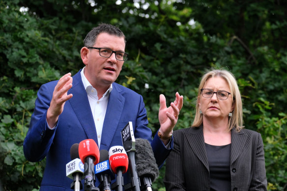 Daniel Andrews and Jacinta Allan are still not at the caucus meeting, which won’t kick off until they arrive. 