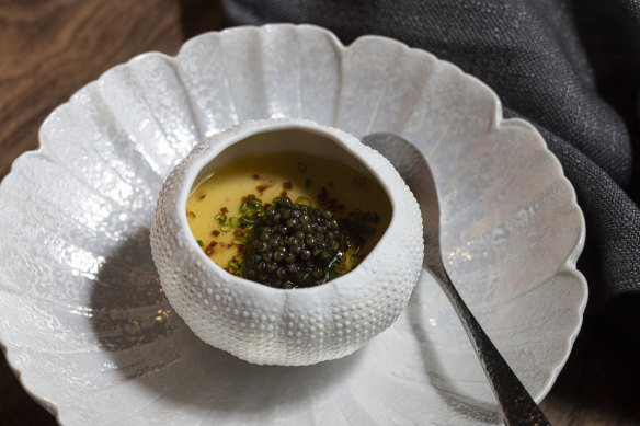 Chawanmushi with caviar.