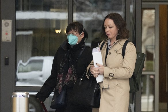 Dr Hui Shi (left) leaving court on Monday.