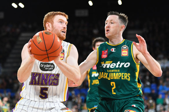 Kings guard Angus Glover was recruited from his junior club, the Illawarra Hawks.