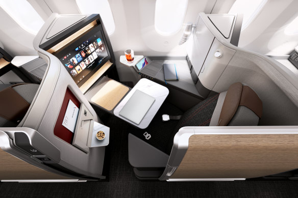 Seats in the new business class cabins will have sliding privacy doors.