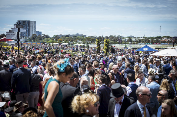 Punters at the Melbourne Cup in 2019.