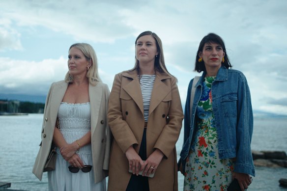 From left: Robinson, Brittany Higgins and Catalina Ruiz-Navarro in Silenced.
