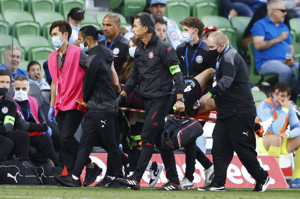 Rhys Williams was stretchered off in the second half.