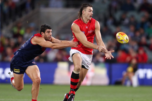 Sam Draper was one of the Bombers’ best in their win over the Dees.