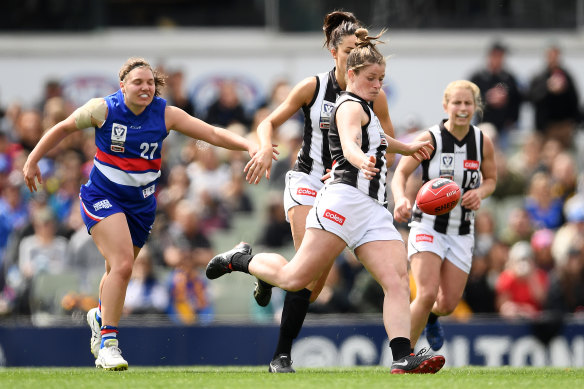 Stacey Livingstone was best on ground as the Pies won the VFLW decider.