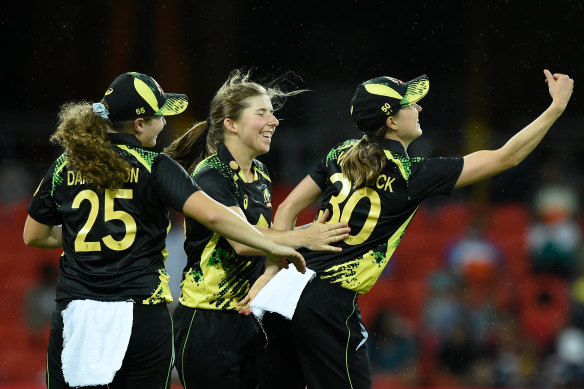 Georgia Wareham, centre, says the series with India is still up in the air.