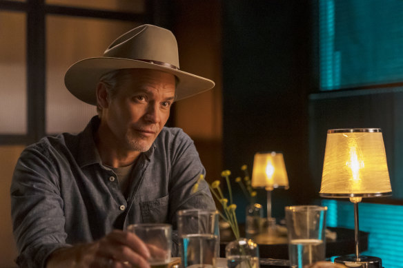 US Marshal Raylan Givens (Timothy Olyphant) returns in the limited-series Justified reboot City Primeval.