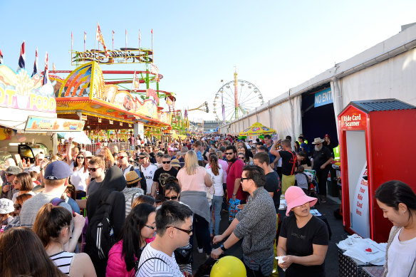 Crowds pictured at the Royal Queensland Show, better known as the The Ekka, in 2016. The popular event is being held this week for the first time since 2019 after pandemic disruptions.