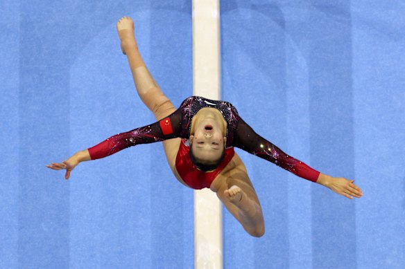Qiyuan Qiu of Team China competes in the Women’s Balance Beam Final during day nine of the Artistic Gymnastics World Championships Rotterdam 2026 at Ahoy in Rotterdam, Netherlands.