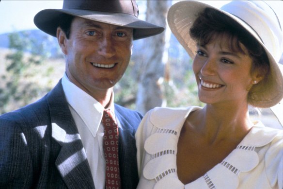Ward and Brown in 1983’s The Thorn Birds, where the couple met.