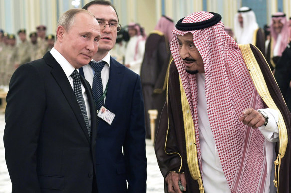 Russian President Vladimir Putin and Saudi Arabia’s King Salman in 2019.