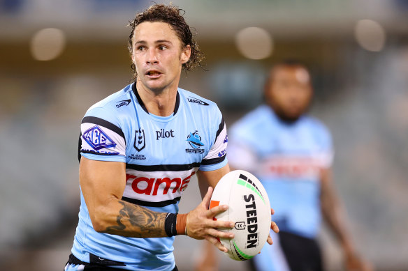 Nicho Hynes in a trial match against the Raiders earlier this year. 