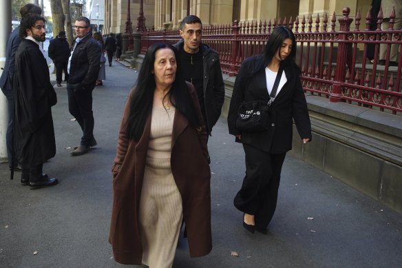 Members of Maryam Hamka’s family arrive at the Supreme Court on Tuesday.