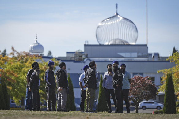 The Guru Nanak Sikh Gurdwara Sahib centre in Surrey, British Columbia, where temple president Hardeep Singh Nijjar was gunned down.